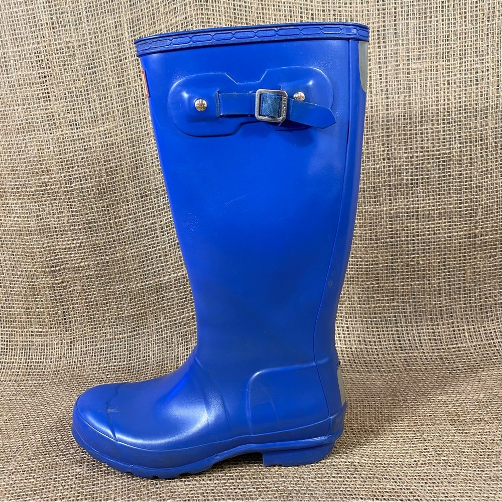 Hunter Rain Boots Original Blue Rubber Tall Pull On Waterproof Size 5 - Picture 3 of 11